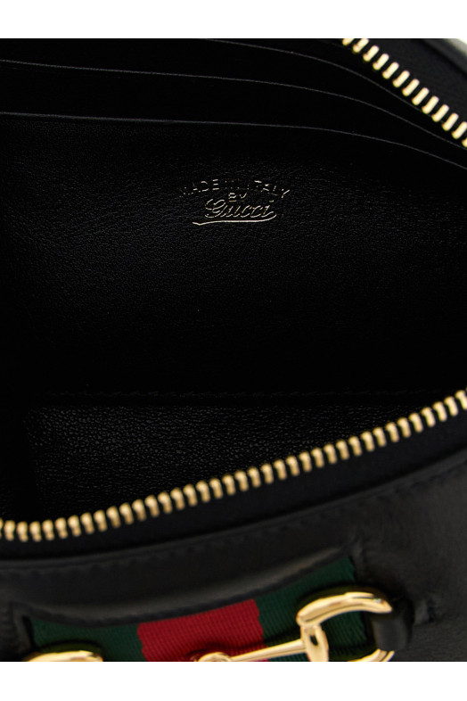 Сумка через плече «Gucci Horsebit Web», чорна 867130AAGOQ1057