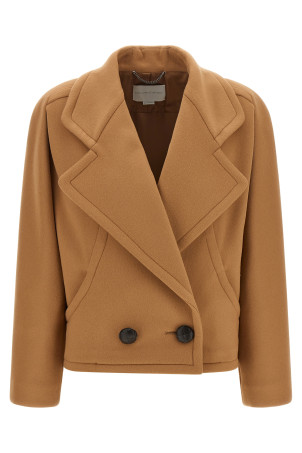 Двобортне пальто бежевого кольору STELLA MCCARTNEY 6644793GU7652745