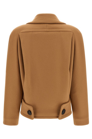 Двобортне пальто бежевого кольору STELLA MCCARTNEY 6644793GU7652745