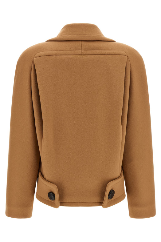 Двобортне пальто бежевого кольору STELLA MCCARTNEY 6644793GU7652745