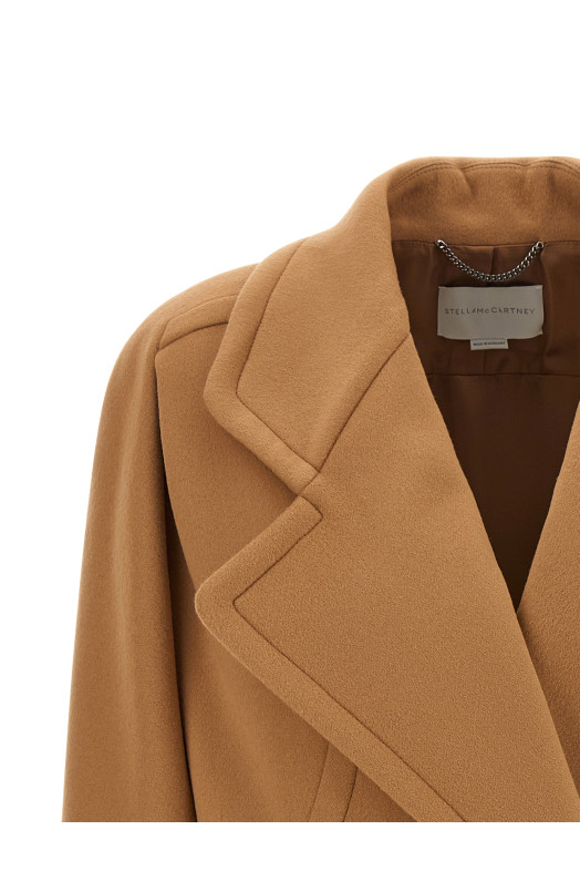 Двобортне пальто бежевого кольору STELLA MCCARTNEY 6644793GU7652745