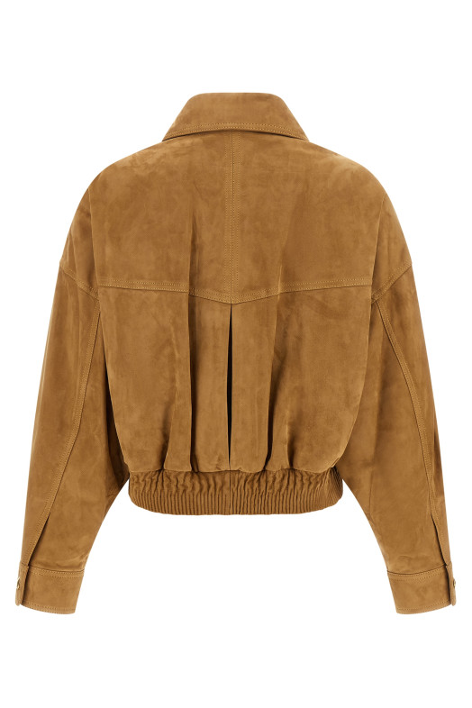 Suede blouson Brown