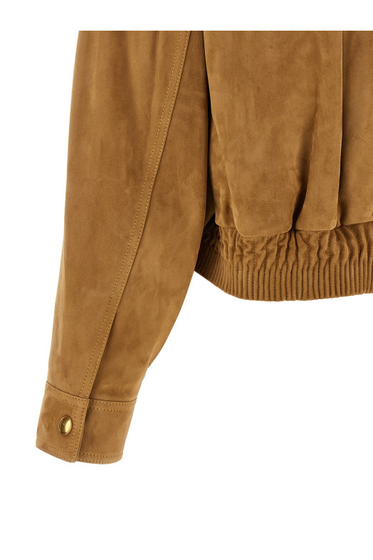 Suede blouson Brown
