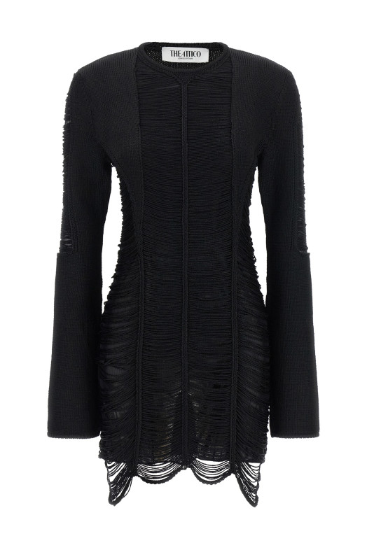 Fringed dress Black