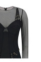 Jersey and tulle jumpsuit Black