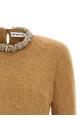 Свитер с вышивкой из драгоценных камней, коричневый SELF PORTRAIT AW26094TBRBROWN