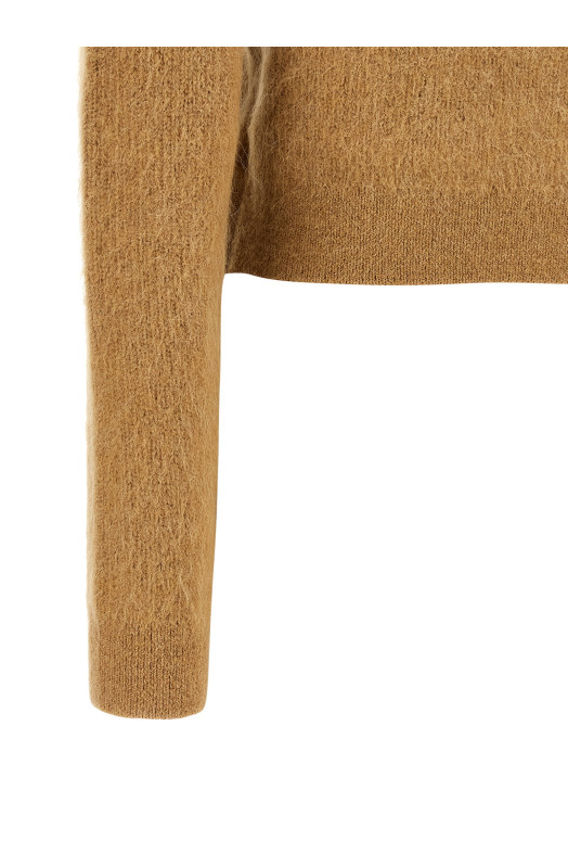 Свитер с вышивкой из драгоценных камней, коричневый SELF PORTRAIT AW26094TBRBROWN
