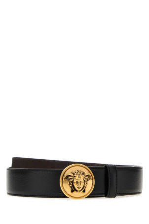 Black leather belt VERSACE (1024410DVTP1)