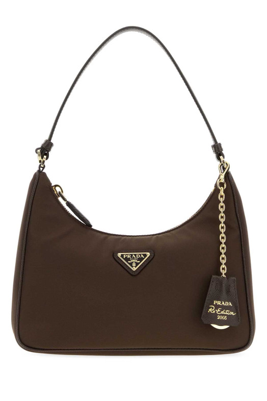 Коричнева сумка через плече Prada Re-Edition 2005 з матеріалу Re-Nylon, PRADA (1N204PR064)