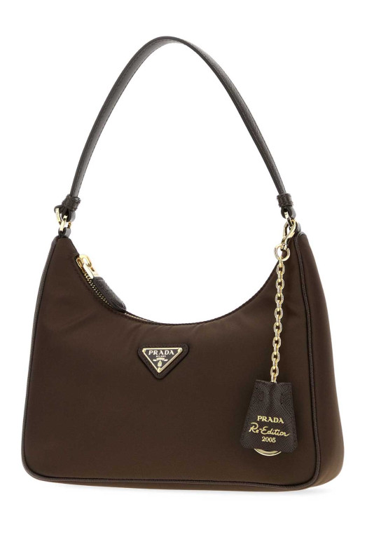 Коричнева сумка через плече Prada Re-Edition 2005 з матеріалу Re-Nylon, PRADA (1N204PR064)