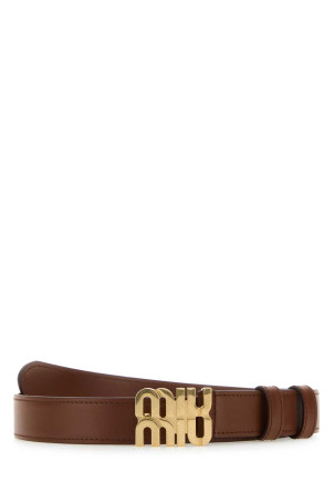 Brown leather belt MIU MIU (5CC5652AIX)