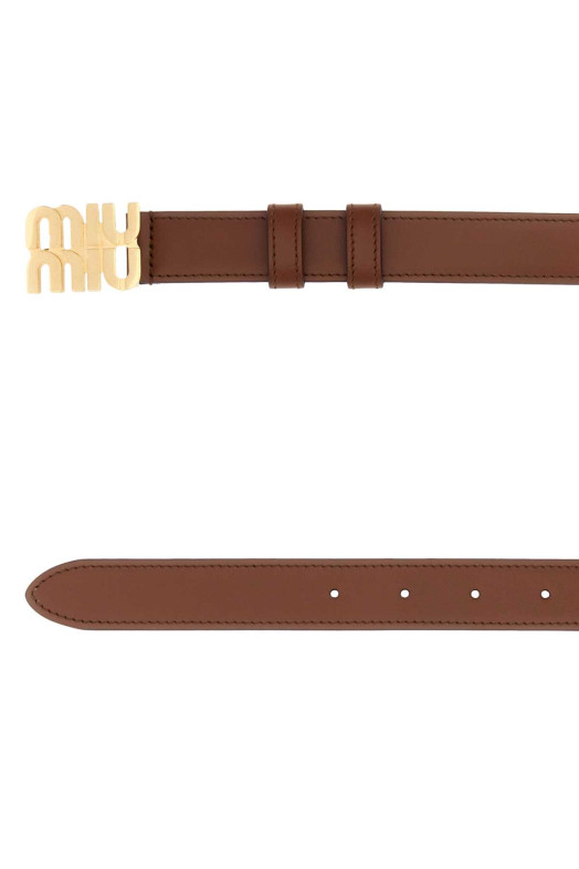 Brown leather belt MIU MIU (5CC5652AIX)
