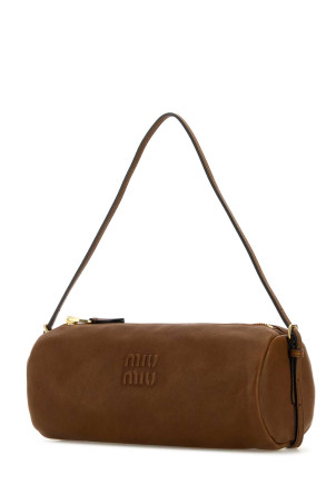 Сумка через плече з коричневої шкіри наппа від MIU MIU (5NE851AEFX)