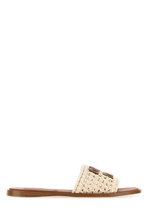 Ivory crochet slippers MIU MIU (5XX667F0052BDF)