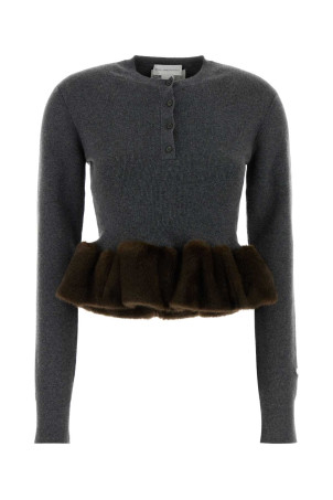 Светло-серый свитер из эластичной шерстяной смеси STELLA McCARTNEY (6K12773S2673)