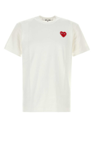 Біла бавовняна футболка COMME DES GARCONS PLAY (AXT801051) COMME DES GARÇONS PLAY