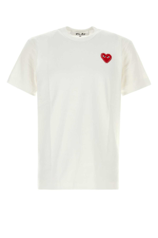 Біла бавовняна футболка COMME DES GARCONS PLAY (AXT801051) COMME DES GARÇONS PLAY