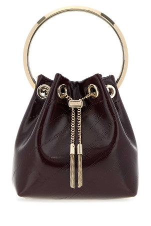 Aubergine leather Bon Bon bucket bag JIMMY CHOO (BONBONRYT)