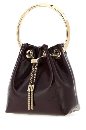 Aubergine leather Bon Bon bucket bag JIMMY CHOO (BONBONRYT)