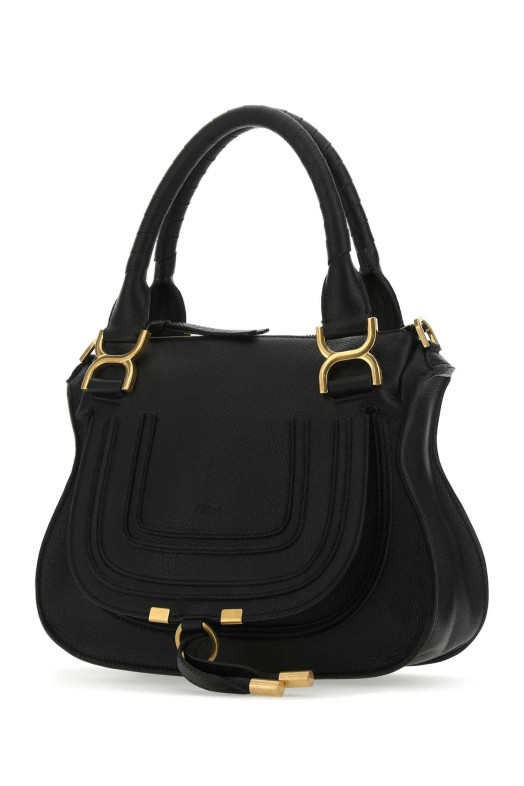 Black leather small Marcie handbag CHLOE (CHC22AS628I31)