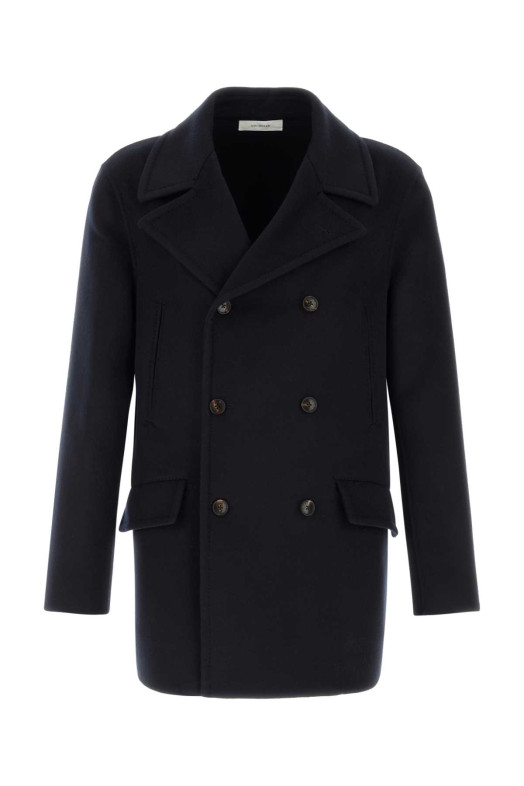 Navy blue wool blend coat Black UMIT BENAN (COFWM661716510690)