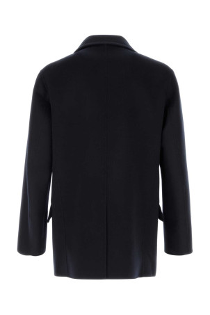 Navy blue wool blend coat Black UMIT BENAN (COFWM661716510690)