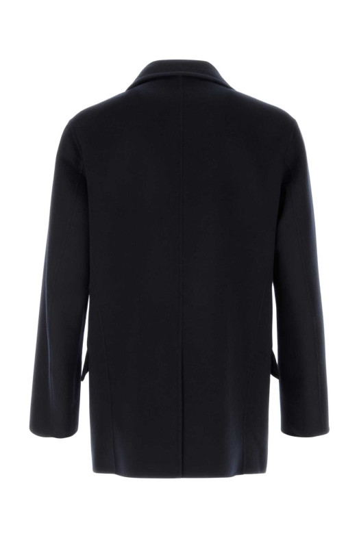 Navy blue wool blend coat Black UMIT BENAN (COFWM661716510690)