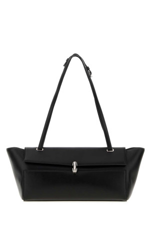 Black leather Trapeze shoulder bag SAVETTE (H04701)
