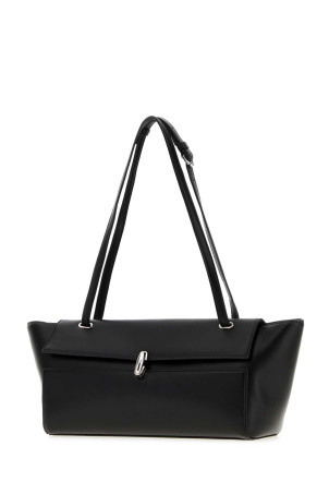 Black leather Trapeze shoulder bag SAVETTE (H04701)
