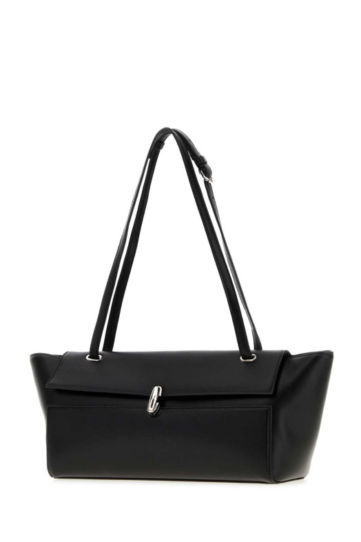 Black leather Trapeze shoulder bag SAVETTE (H04701)