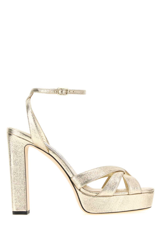 Gold fabric Kove 120 sandals JIMMY CHOO (KOVE120DXB)