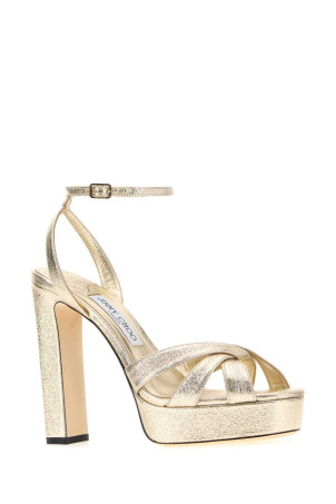 Gold fabric Kove 120 sandals JIMMY CHOO (KOVE120DXB)