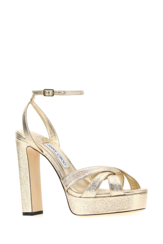 Gold fabric Kove 120 sandals JIMMY CHOO (KOVE120DXB)