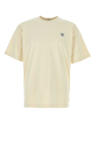Бавовняна футболка кремового кольору White STONE ISLAND (L1S152100030S0115)