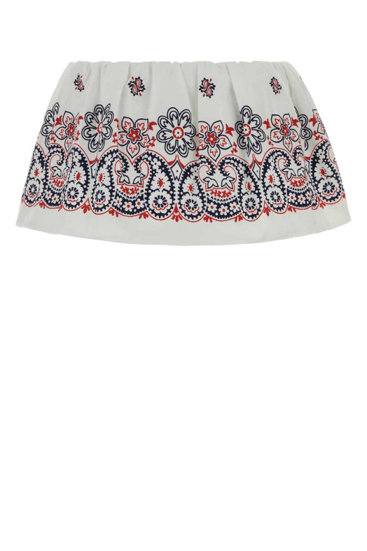 Printed cotton blend mini skirt MIU MIU (MG2200SOOO17XZ)