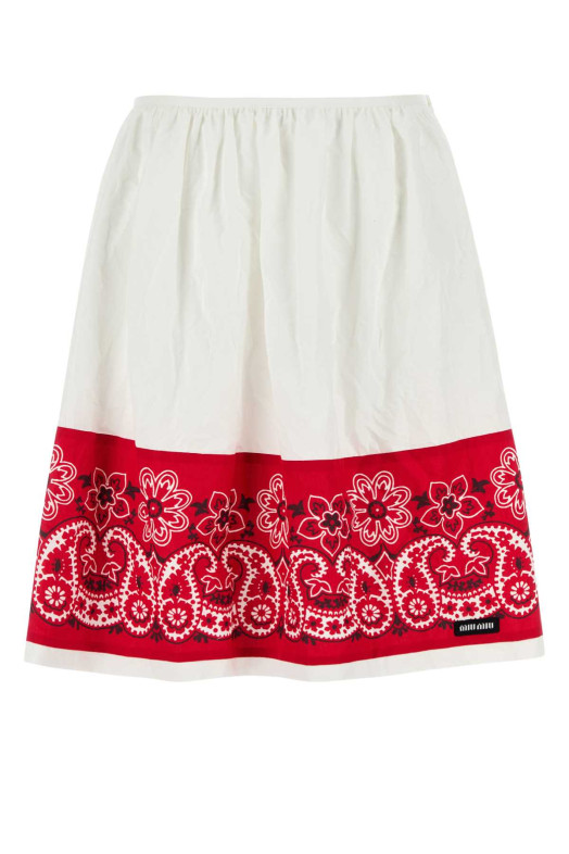 White poplin skirt MIU MIU (MG2487SOOO17LZ)