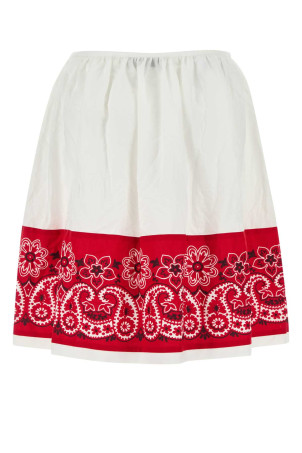 White poplin skirt MIU MIU (MG2487SOOO17LZ)