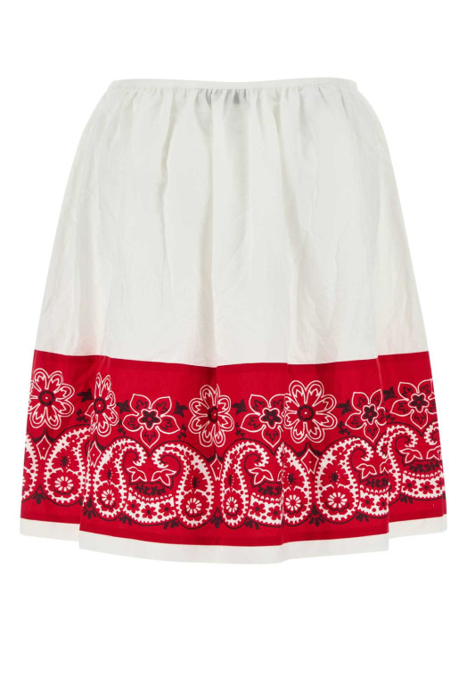 White poplin skirt MIU MIU (MG2487SOOO17LZ)
