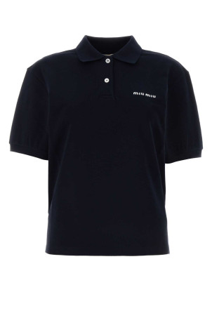 Dark blue piquet polo shirt Blue MIU MIU (MJN535SOOO14RW)