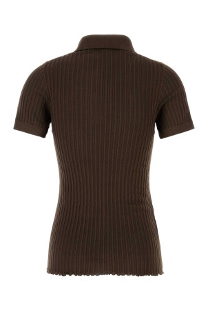Chocolate stretch jersey polo shirt MIU MIU (MML06USOOO191X)