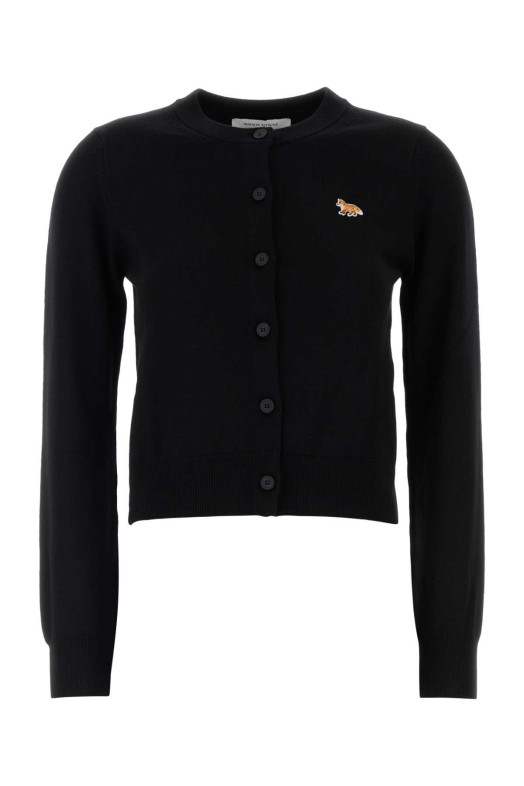 Чорний вовняний кардиган MAISON KITSUNE (PW00502KT1181)