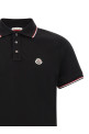 Поло с трёхцветной окантовкой, чёрное MONCLER L20918A7030084556999