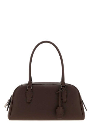 Chocolate leather small E/W India handbag THE ROW (W2120L129)