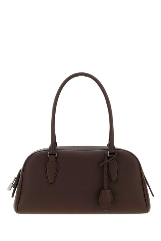 Chocolate leather small E/W India handbag THE ROW (W2120L129)