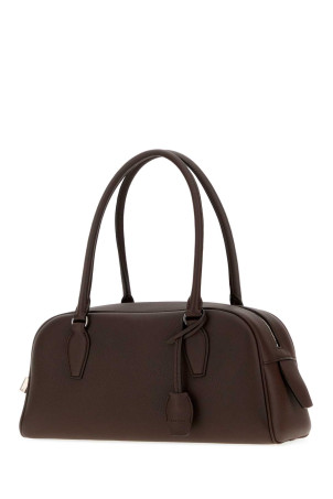 Chocolate leather small E/W India handbag THE ROW (W2120L129)