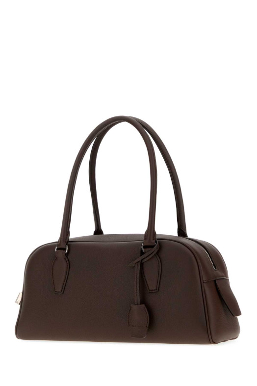 Chocolate leather small E/W India handbag THE ROW (W2120L129)