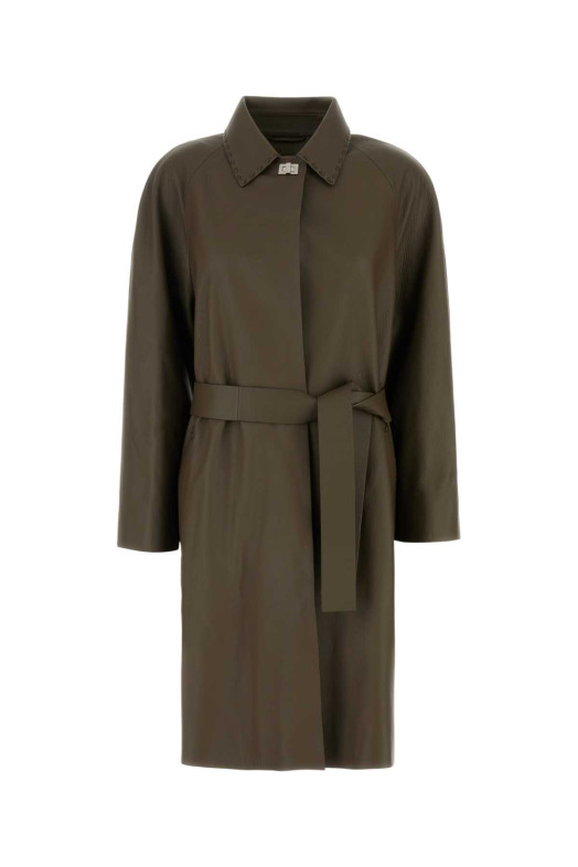 Mud leather coat FENDI (FPS841ARTZ)