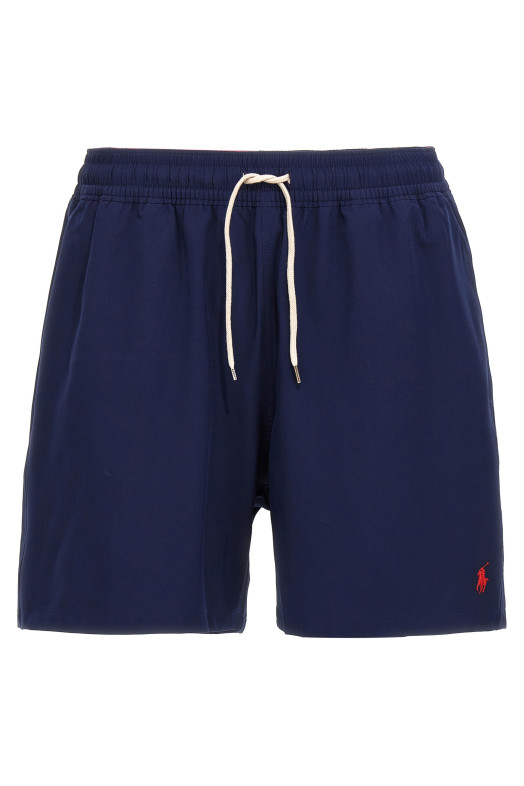 Logo embroidery swim shorts Blue