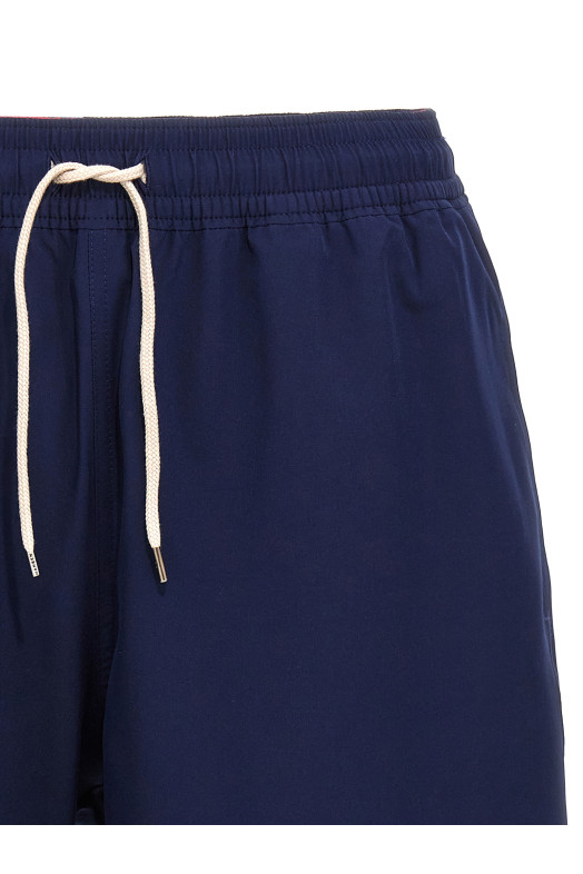 Logo embroidery swim shorts Blue