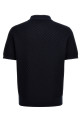 Woven knit polo shirt Blue